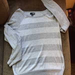 A.N.A silver and grey sweater stripe sweater